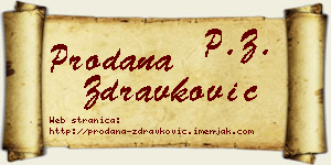 Prodana Zdravković vizit kartica